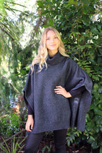 Load image into Gallery viewer, Lothlorian Lush Cowl Neck Poncho - Charcoal