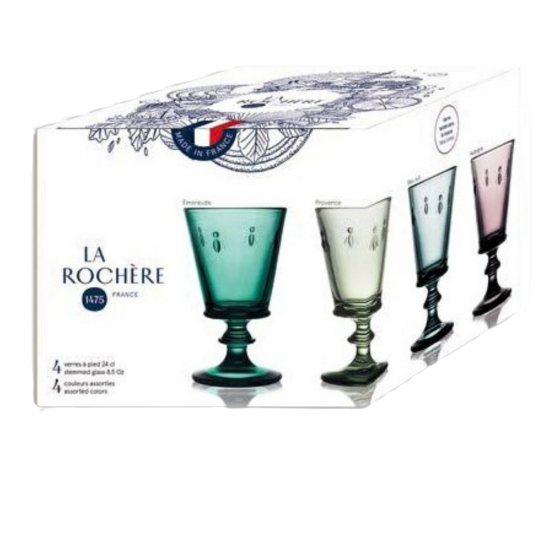 La Rochere Gift Box 4 Bee Coloured Wine Glasses