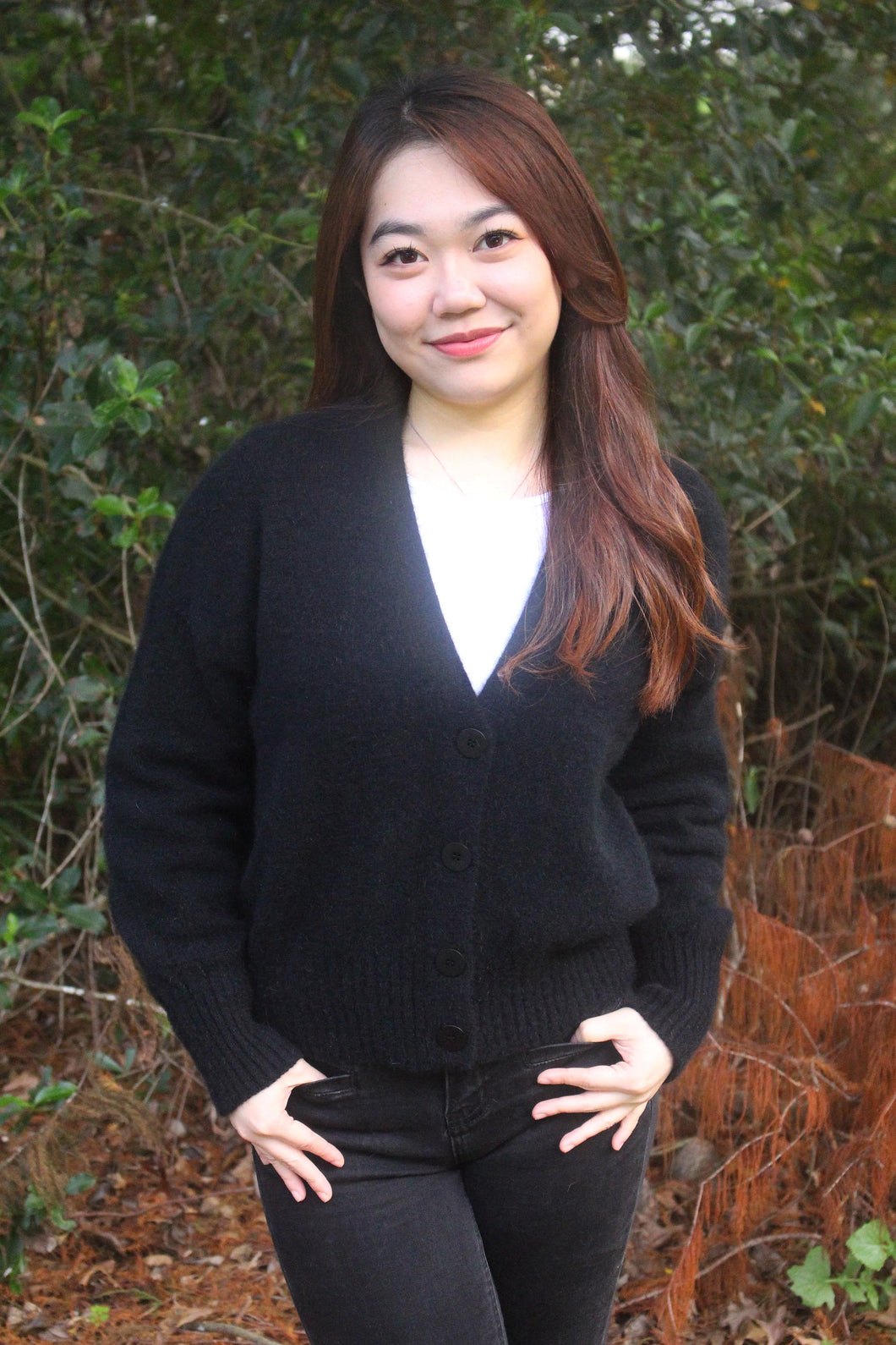 Lothlorian Prime Merino & Possum Cardigan - Black
