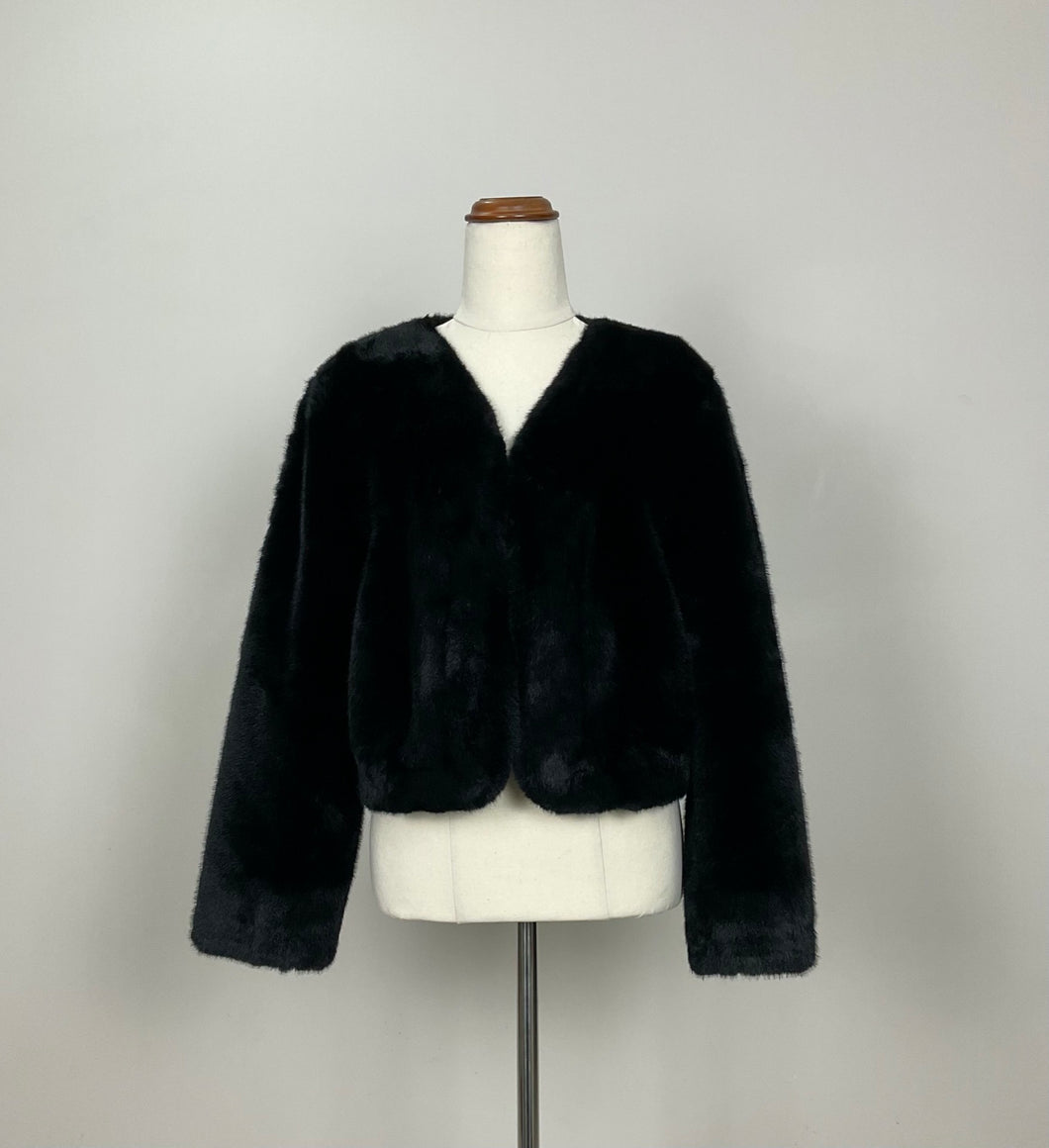 Maleny Fox FAUX MINK FUR JACKET - Black