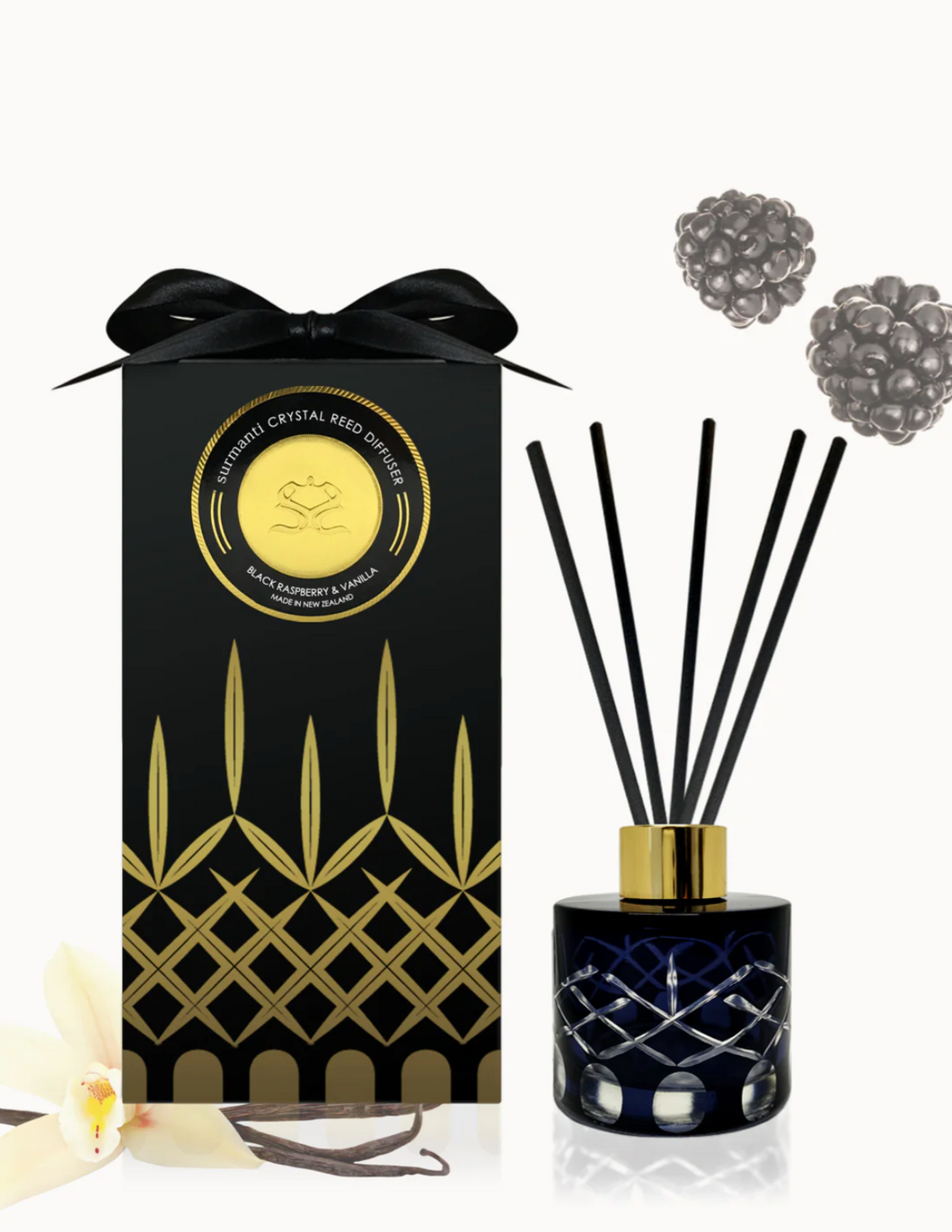 Black Raspberry & Vanilla Crystal Reed Diffuser - Small Rooms 100mL