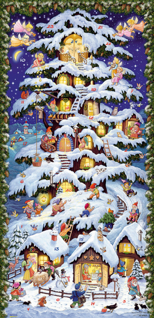 Advent Calendar Poster - Christmas Forest House