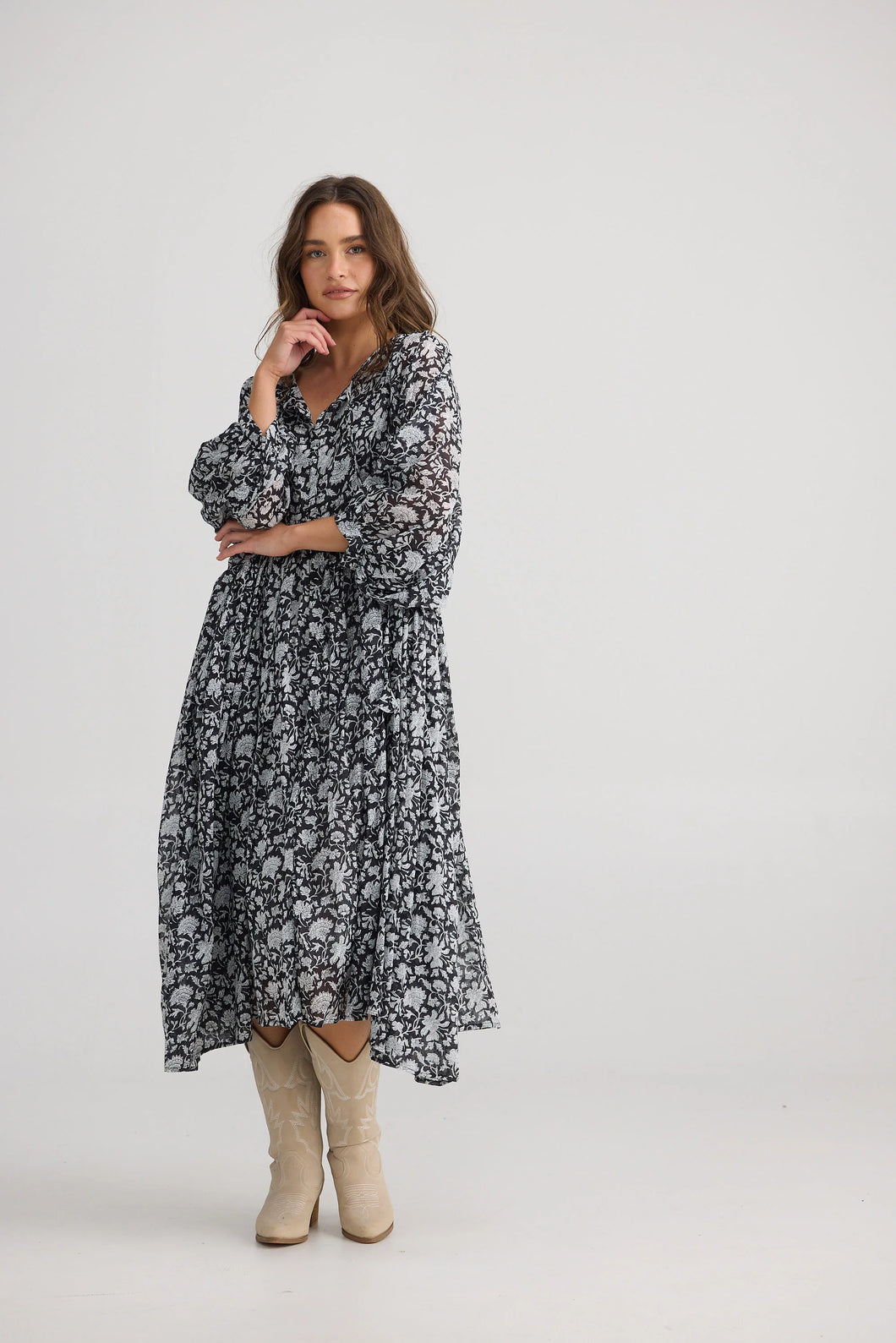 Wisteria Dress - Black Moon River