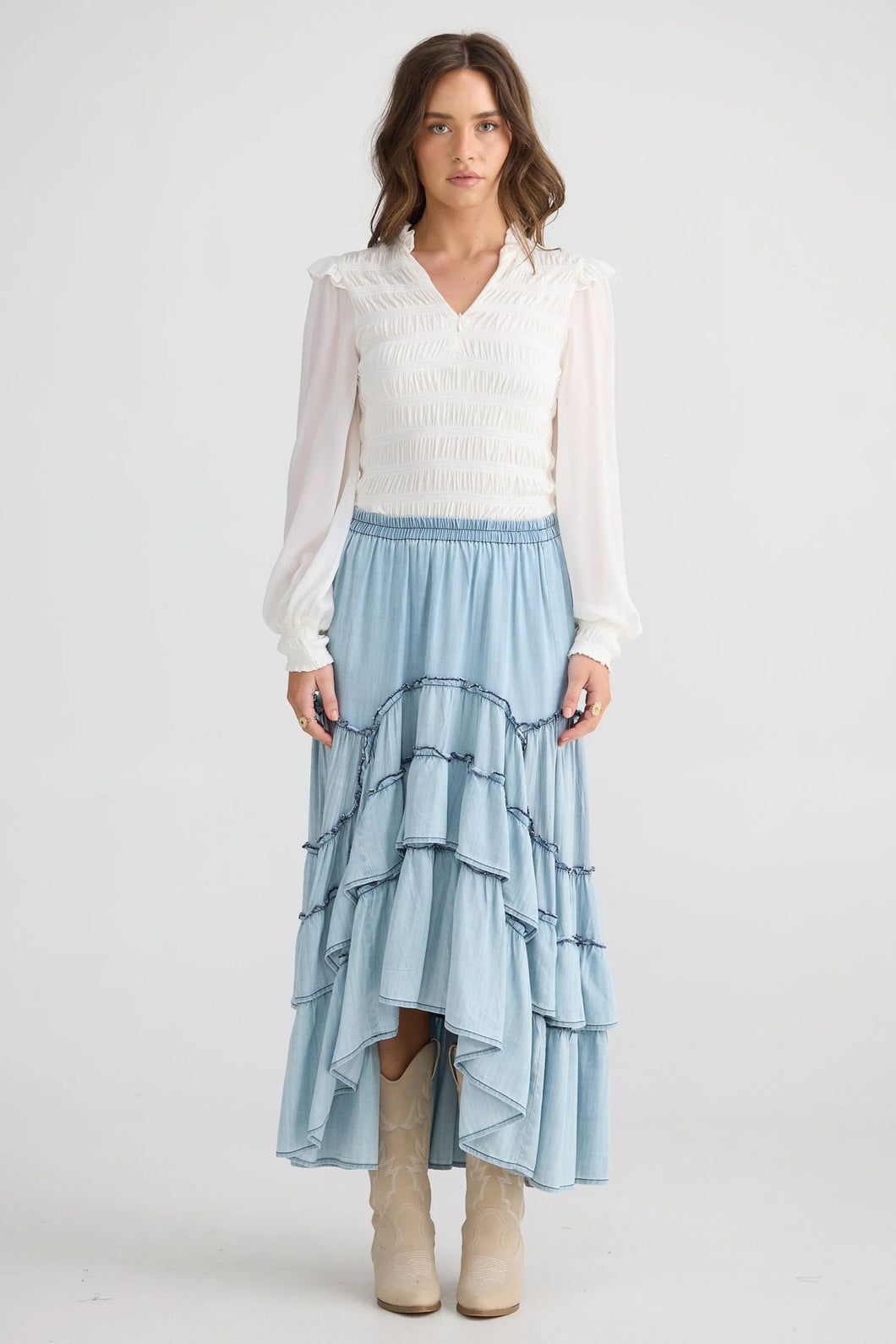 Sassy Skirt - Light Wash Denim
