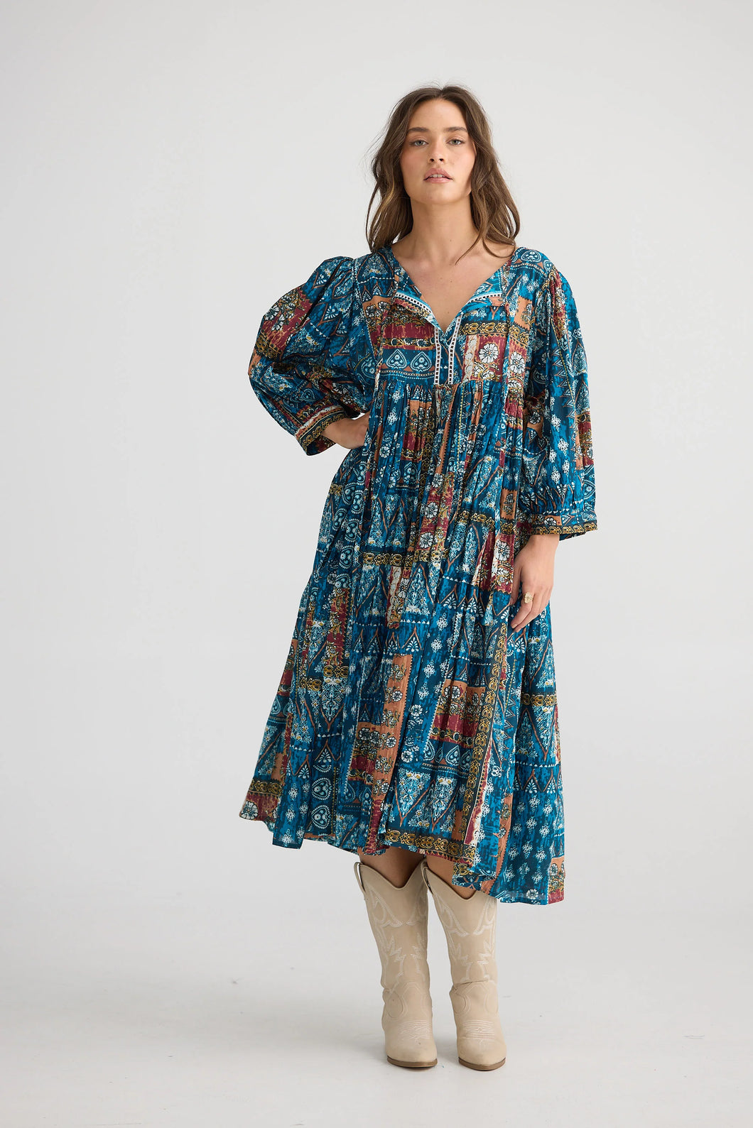 Wisteria Dress - Sicilian Patchwork