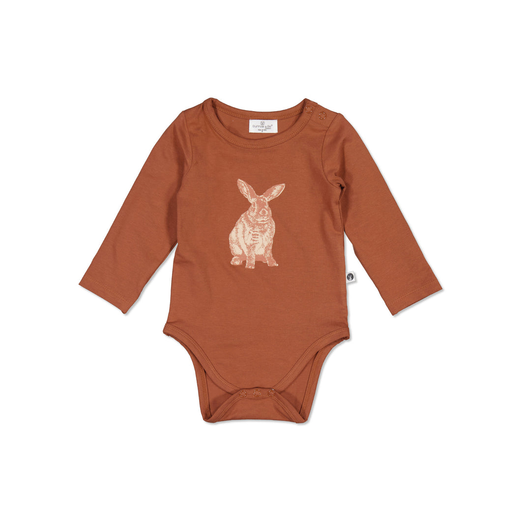 Burrow & Be - Mr Hopkins Longsleeve Bodysuit Chestnut