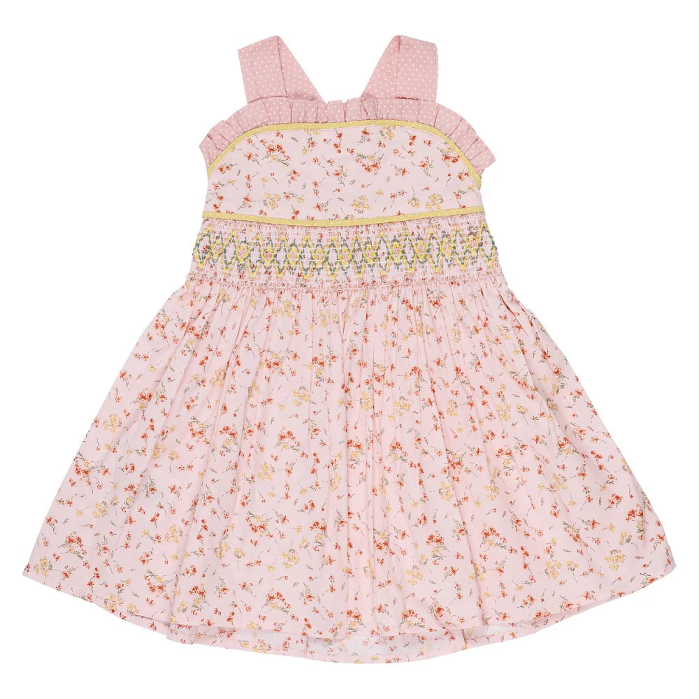 Arthur Ave Peach Roses Bib Dress