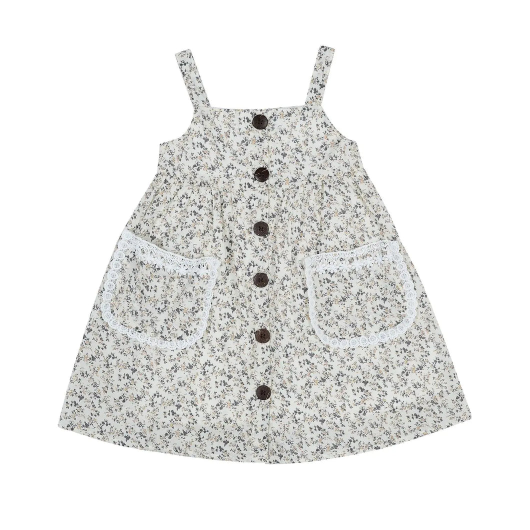 Arthur Ave Neutral Love Floral Pocket Dress
