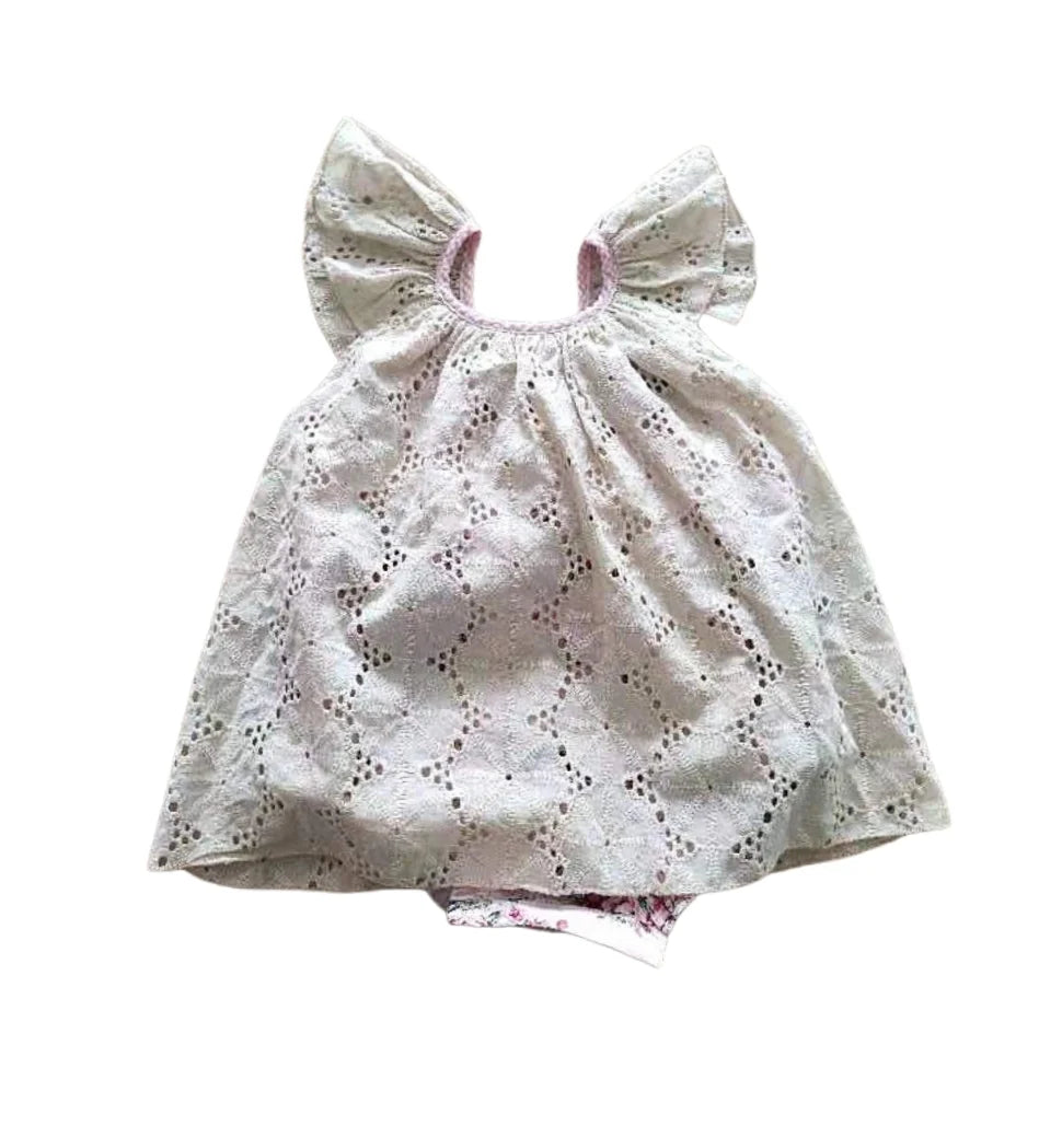 Arthur Ave Tea Rose Lace Playsuit