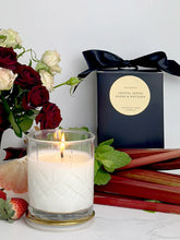 Load image into Gallery viewer, Roses &amp; Rhubarb Crystal Series Long Burning Coconut Wax Candle 300gm
