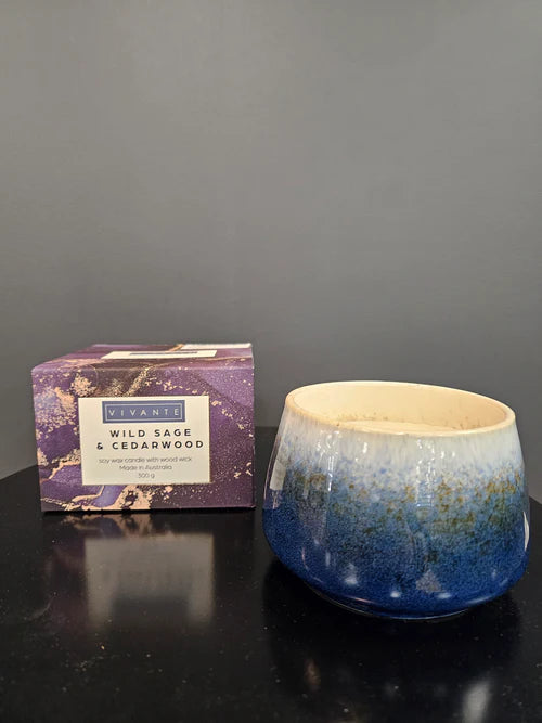 Wild Sage & Cedarwood Ceramic Candle