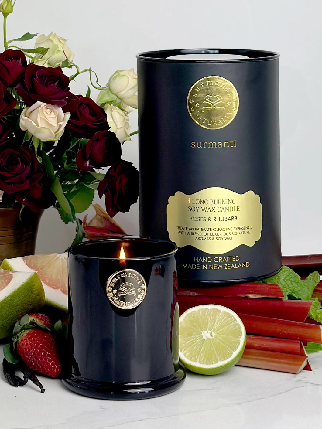 Roses & Rhubarb Long Burning Eco Soy Candle