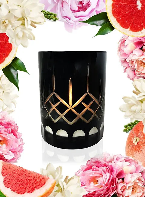 Peonies peppers & Tuberose Crystal Series Long Burning Pure Coconut Wax Candle Medium 500gm