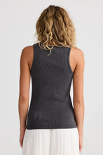 Load image into Gallery viewer, Talisman Ace of Hearts Ribbed Tank - Black Wash
