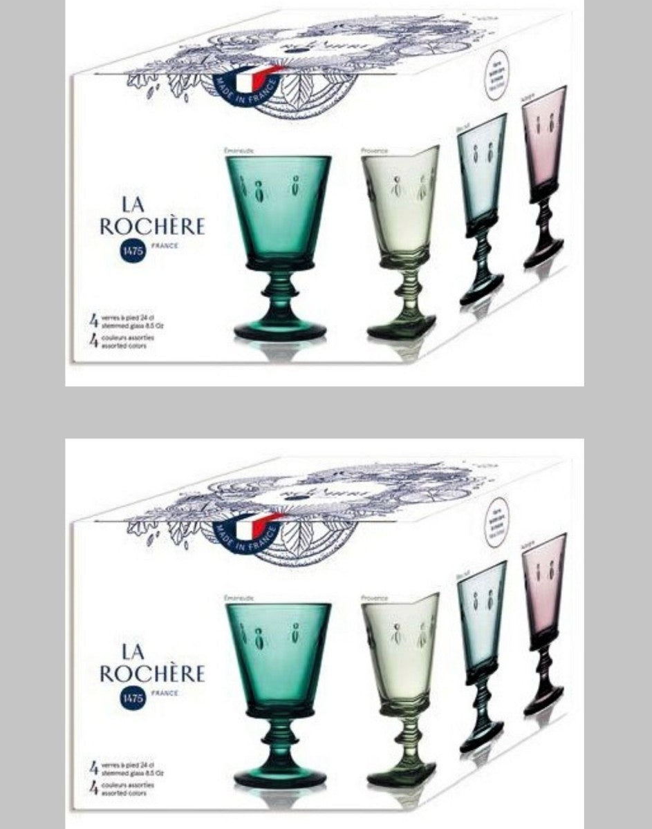 La Rochere Gift Box 4 Bee Coloured Wine Glasses